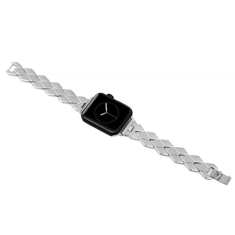For Apple Watch Series 7 41mm / 6 & SE & 5 & 4 40mm / 3 & 2 & 1 38mm Diamond Stainless Steel Watc...