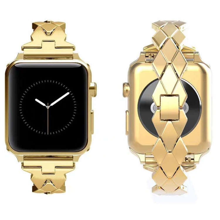 For Apple Watch Series 7 41mm / 6 & SE & 5 & 4 40mm / 3 & 2 & 1 38mm Diamond Stainless Steel Watc...