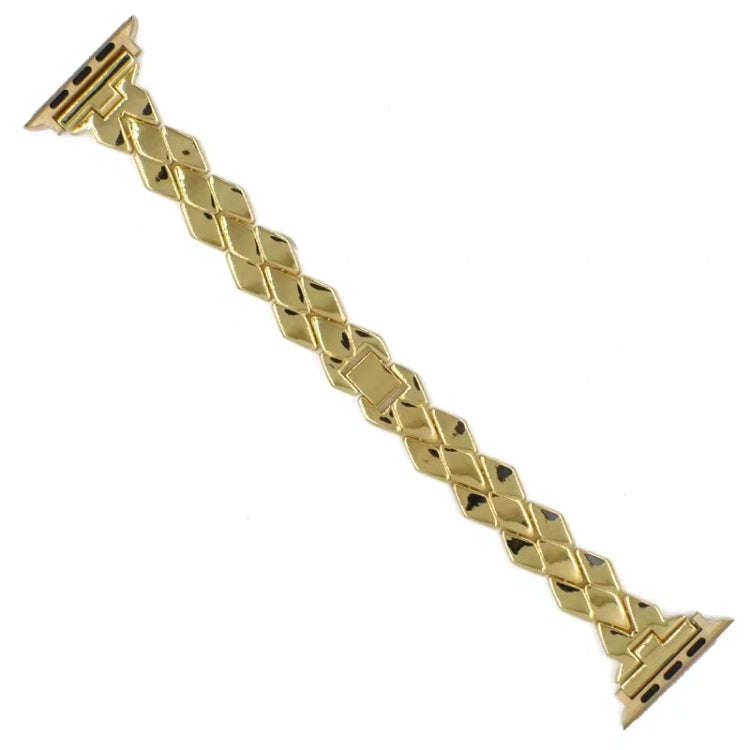 For Apple Watch Series 7 41mm / 6 & SE & 5 & 4 40mm / 3 & 2 & 1 38mm Diamond Stainless Steel Watc...