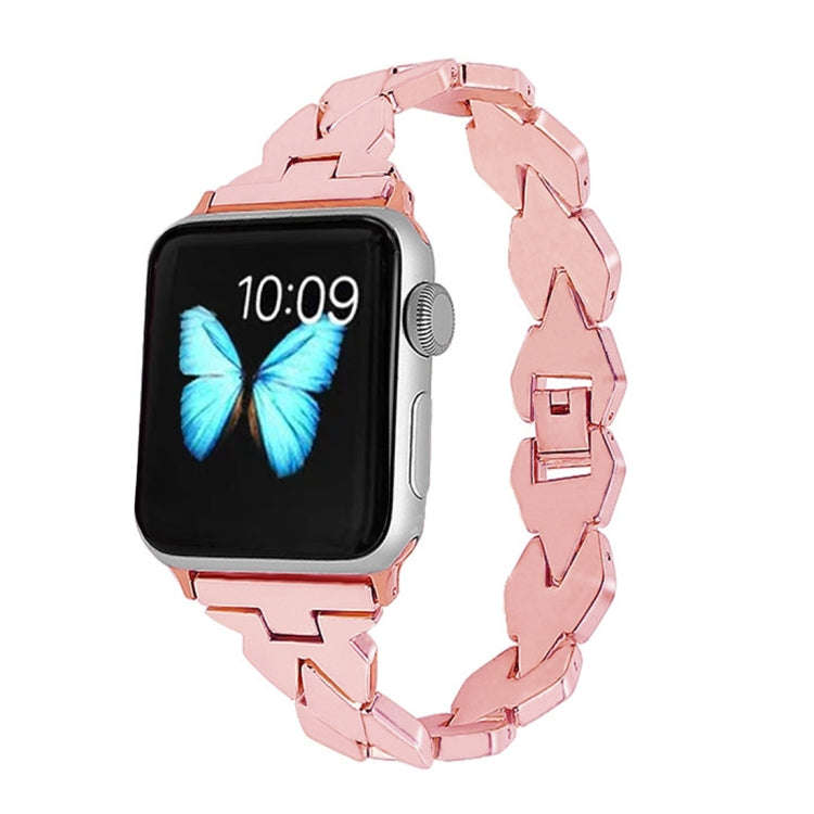 For Apple Watch Series 7 41mm / 6 & SE & 5 & 4 40mm / 3 & 2 & 1 38mm Diamond Stainless Steel Watc...