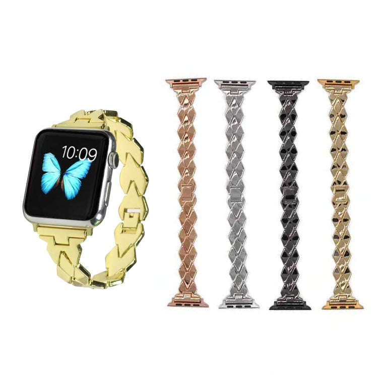 For Apple Watch Series 7 41mm / 6 & SE & 5 & 4 40mm / 3 & 2 & 1 38mm Diamond Stainless Steel Watc...