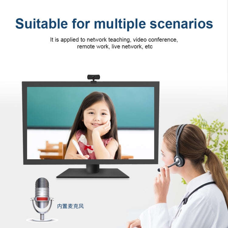 C3 400W Pixels 2K Resolution Auto Focus HD 1080P Webcam 360 Rotation For Live Broadcast Video Con...