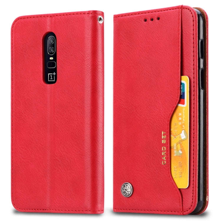 Knead Skin Texture Horizontal Flip Leather Case for OnePlus 6, with Photo Frame & Holder & Card S...