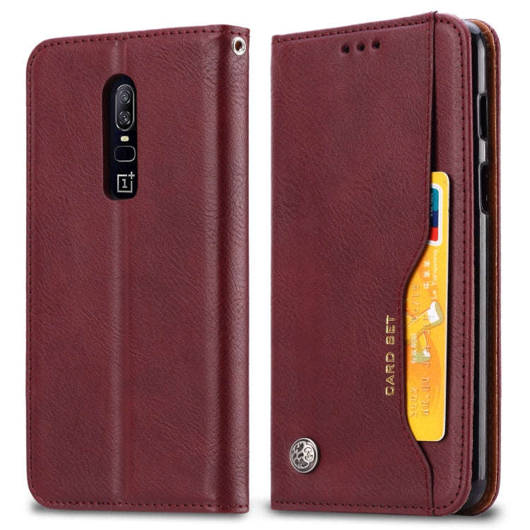 Knead Skin Texture Horizontal Flip Leather Case for OnePlus 6, with Photo Frame & Holder & Card S...