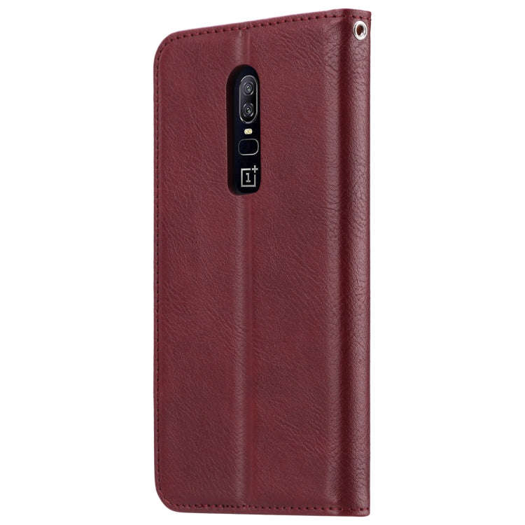 Knead Skin Texture Horizontal Flip Leather Case for OnePlus 6, with Photo Frame & Holder & Card S...