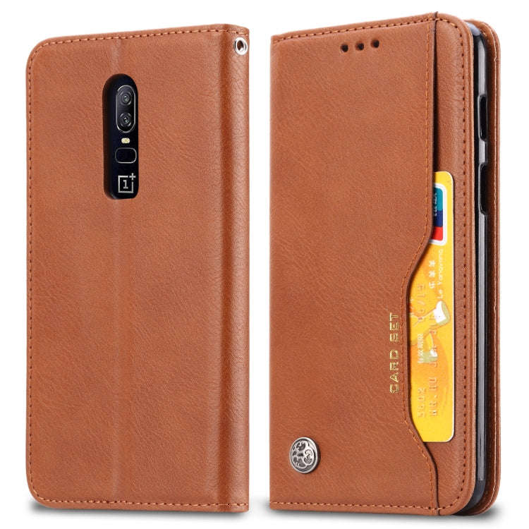 Knead Skin Texture Horizontal Flip Leather Case for OnePlus 6, with Photo Frame & Holder & Card S...