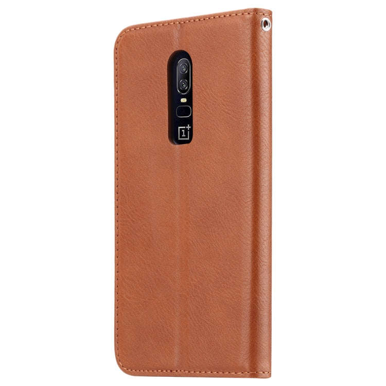 Knead Skin Texture Horizontal Flip Leather Case for OnePlus 6, with Photo Frame & Holder & Card S...