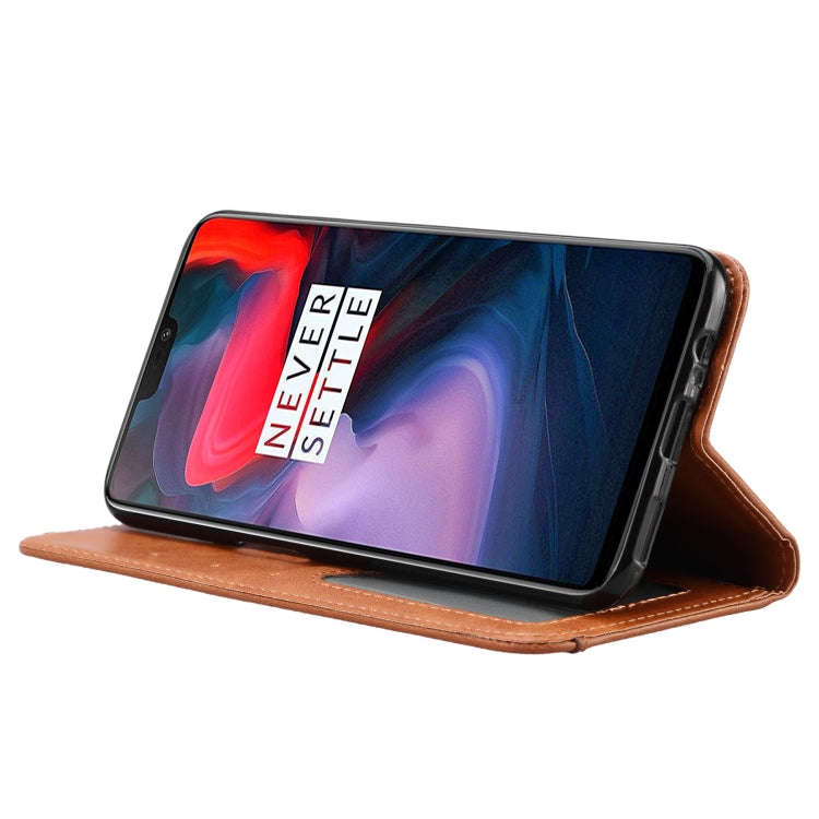 Knead Skin Texture Horizontal Flip Leather Case for OnePlus 6, with Photo Frame & Holder & Card S...