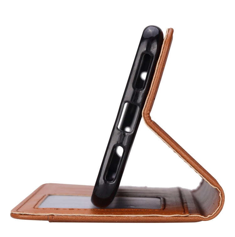 Knead Skin Texture Horizontal Flip Leather Case for OnePlus 6T, with Photo Frame & Holder & Card ...