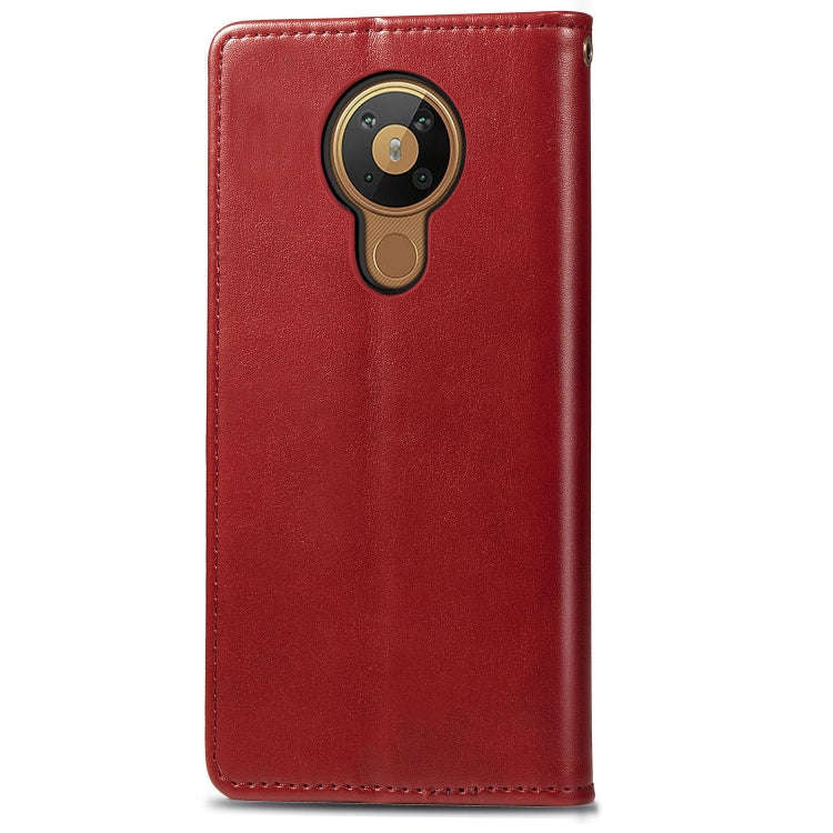 For Nokia 5.3 Retro Solid Color Leather Buckle Phone Case with Lanyard & Photo Frame & Card Slot ...