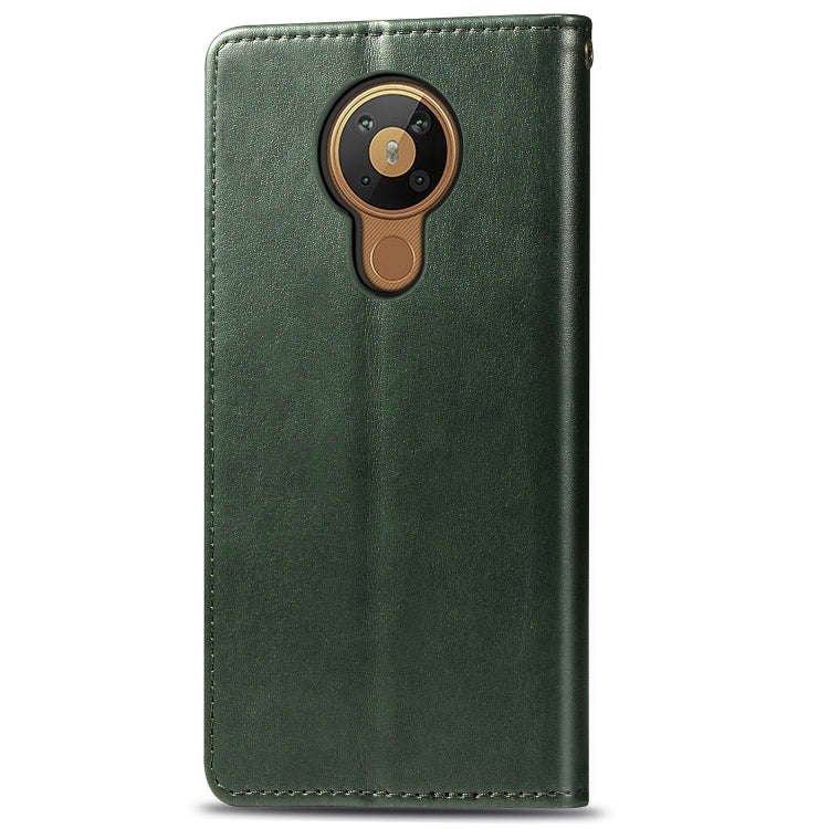 For Nokia 5.3 Retro Solid Color Leather Buckle Phone Case with Lanyard & Photo Frame & Card Slot ...