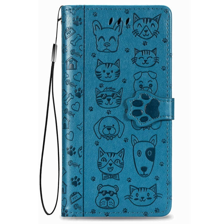 For Huawei P Smart 2020 Lovely Cat and Dog Embossing Pattern Horizontal Flip Leather Case , with ...