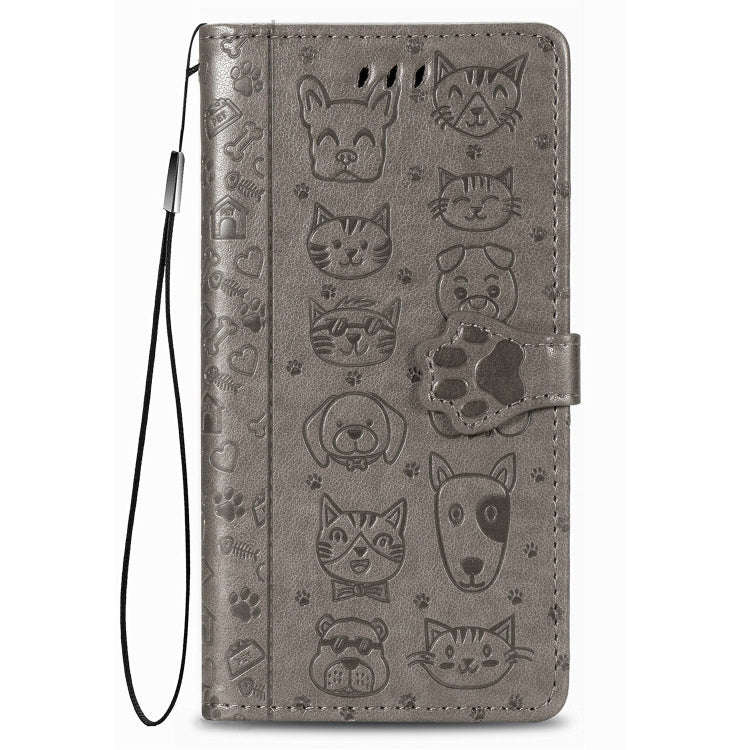 For Huawei P Smart 2020 Lovely Cat and Dog Embossing Pattern Horizontal Flip Leather Case , with ...