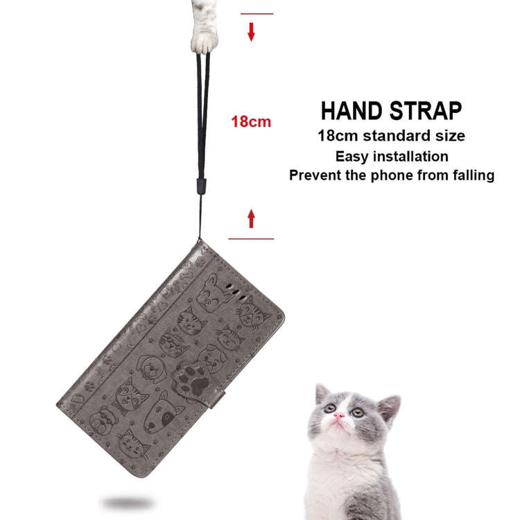 For Huawei P Smart 2020 Lovely Cat and Dog Embossing Pattern Horizontal Flip Leather Case , with ...