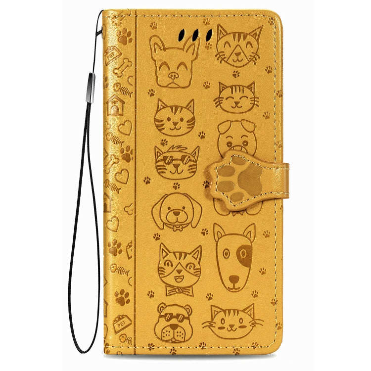For Huawei P Smart 2020 Lovely Cat and Dog Embossing Pattern Horizontal Flip Leather Case , with ...