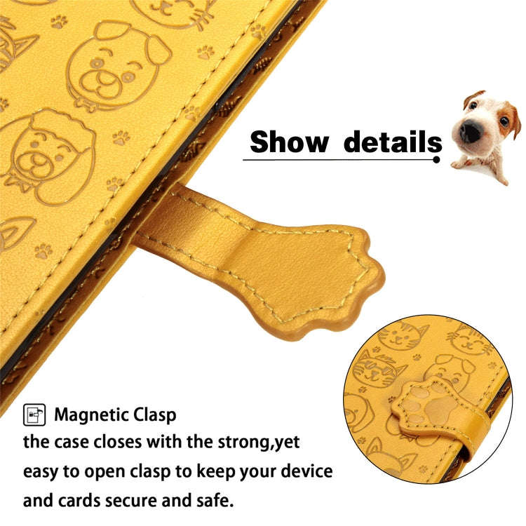 For Huawei P Smart 2020 Lovely Cat and Dog Embossing Pattern Horizontal Flip Leather Case , with ...