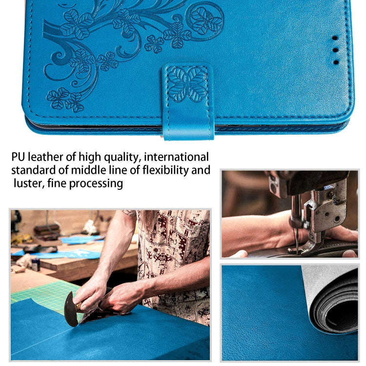 For LG K41S Lucky Clover Pressed Flowers Pattern Leather Case with Holder & Card Slots & Wallet &...