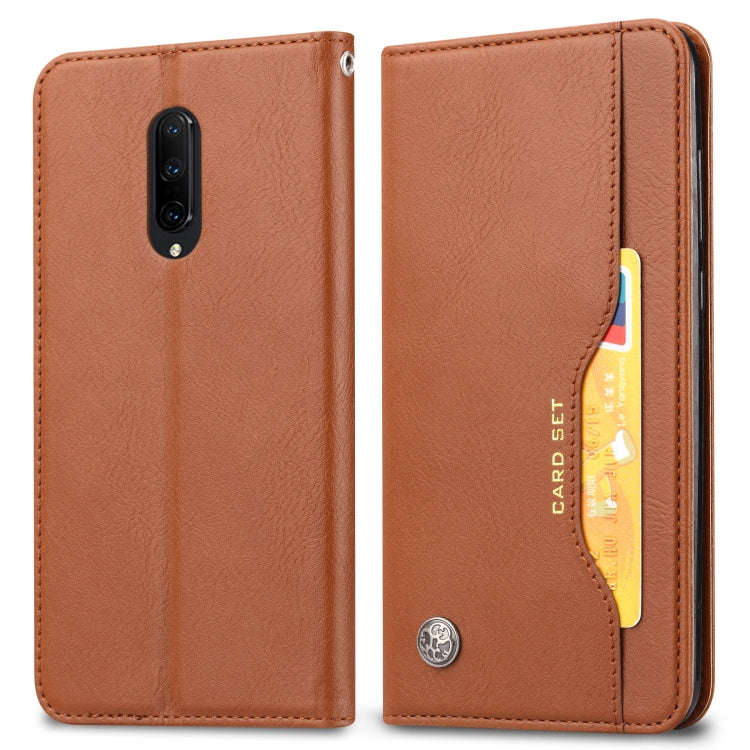 Knead Skin Texture Horizontal Flip Leather Case for OnePlus 7 Pro, with Photo Frame & Holder & Ca...
