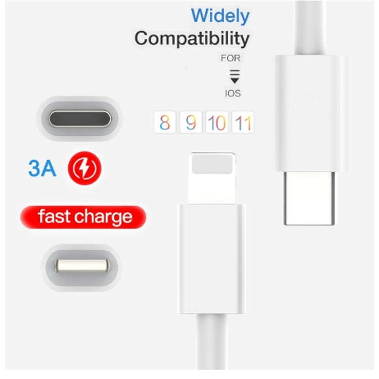 XJ-58 PD 18W USB-C / Type-C to 8 Pin Flash Charging Data Cable, Cable Length: 2m