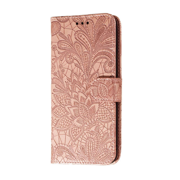 For Huawei P Smart 2020 Lace Flower Embossing Pattern Horizontal Flip Leather Case , with Holder ...