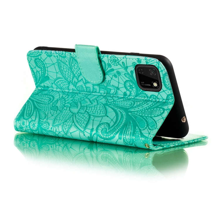 For Huawei Y5P / Honor 9S Lace Flower Embossing Pattern Horizontal Flip Leather Case , with Holde...