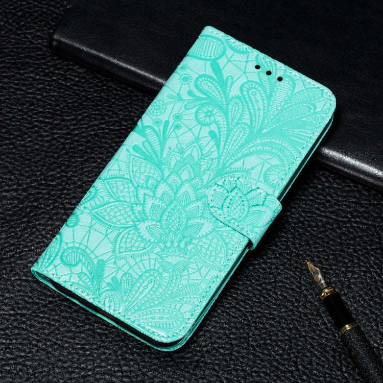For Huawei Y5P / Honor 9S Lace Flower Embossing Pattern Horizontal Flip Leather Case , with Holde...