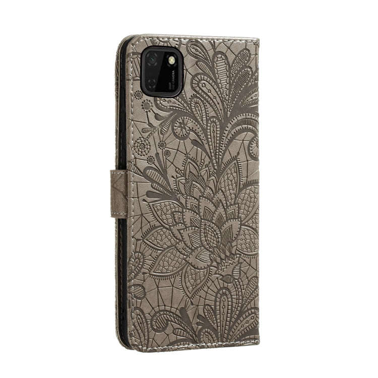 For Huawei Y5P / Honor 9S Lace Flower Embossing Pattern Horizontal Flip Leather Case , with Holde...