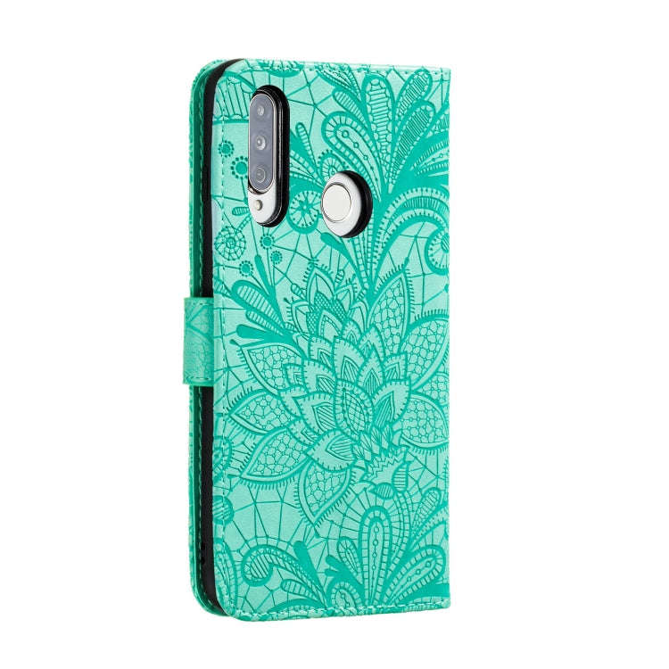 For Huawei Y7P / P40 Lite  Lace Flower Embossing Pattern Horizontal Flip Leather Case , with Hold...