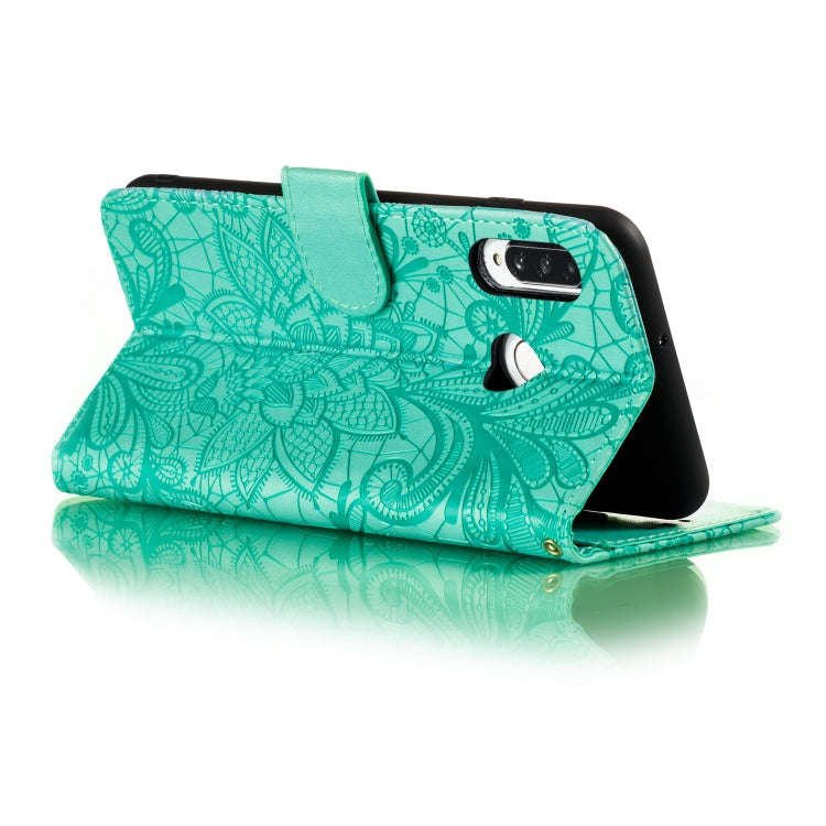 For Huawei Y7P / P40 Lite  Lace Flower Embossing Pattern Horizontal Flip Leather Case , with Hold...