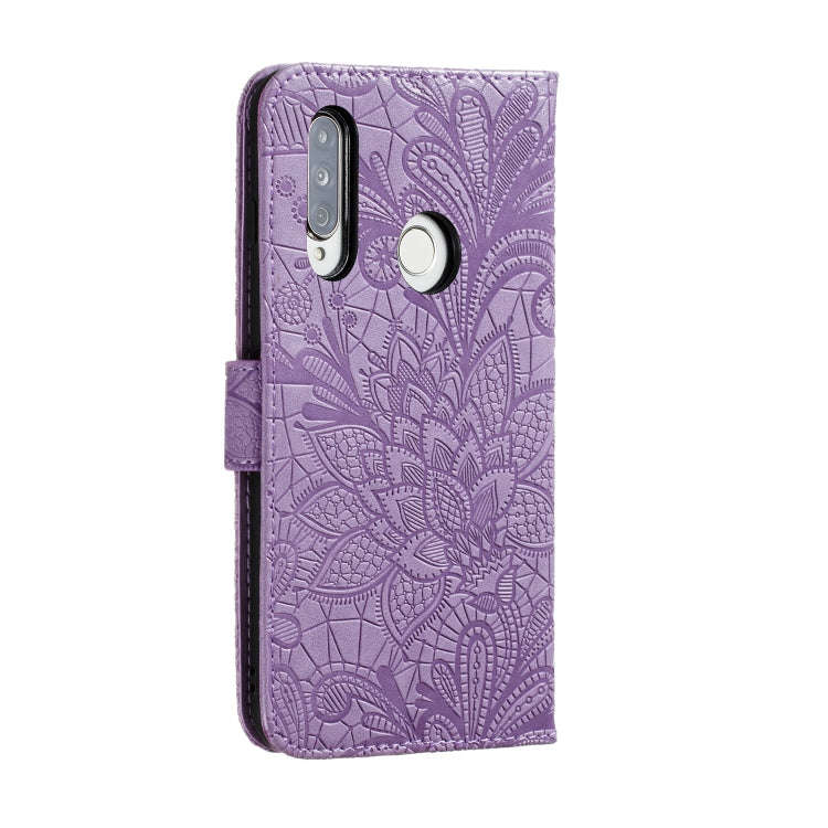 For Huawei Y7P / P40 Lite  Lace Flower Embossing Pattern Horizontal Flip Leather Case , with Hold...