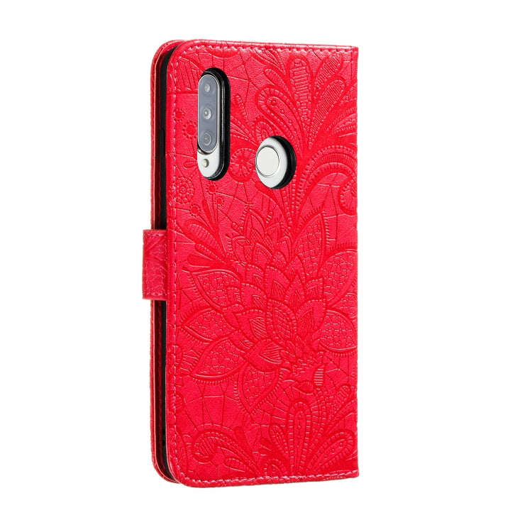 For Huawei Y7P / P40 Lite  Lace Flower Embossing Pattern Horizontal Flip Leather Case , with Hold...