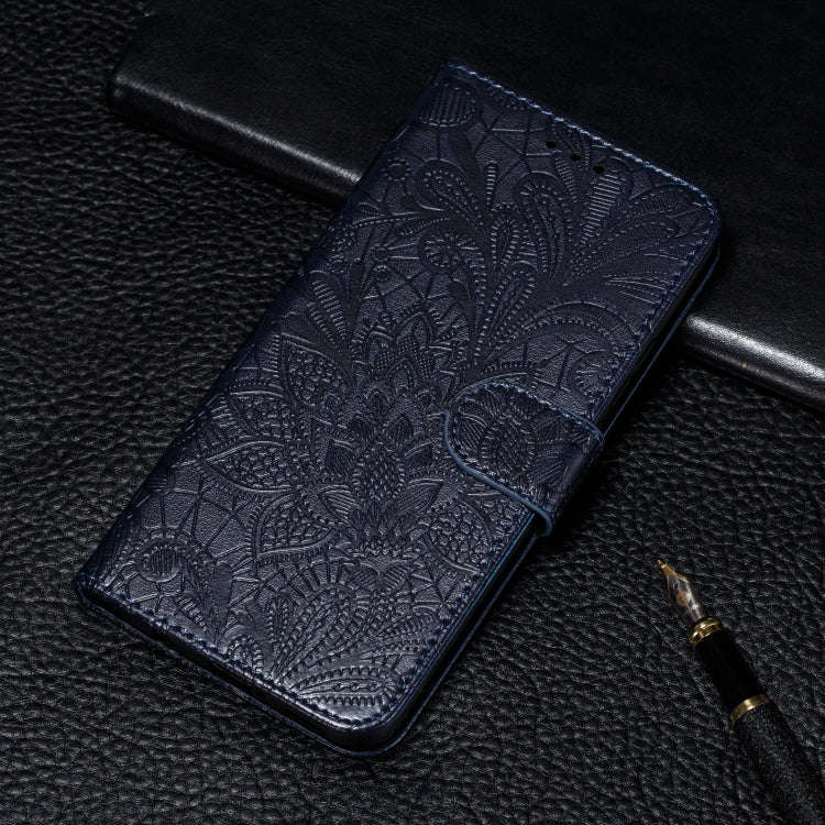 For Huawei Honor X10 Lace Flower Embossing Pattern Horizontal Flip Leather Case , with Holder & C...