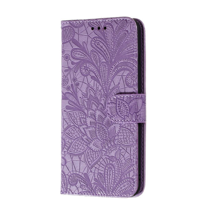 For Huawei Honor X10 Lace Flower Embossing Pattern Horizontal Flip Leather Case , with Holder & C...