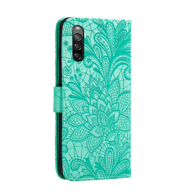 For Sony Xperia L4 Lace Flower Embossing Pattern Horizontal Flip Leather Case , with Holder & Car...