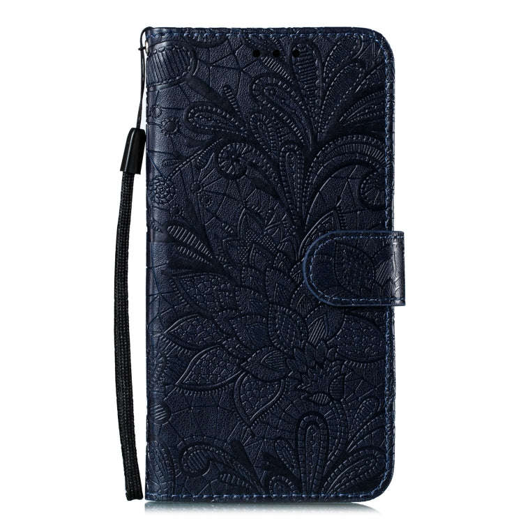 For LG K31 Lace Flower Embossing Pattern Horizontal Flip Leather Case , with Holder & Card Slots ...