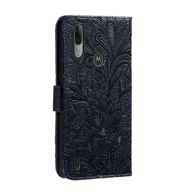 For Motorola Moto E6S 2020 Lace Flower Embossing Pattern Horizontal Flip Leather Case , with Hold...
