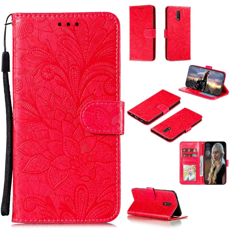 For Nokia 2.3 Lace Flower Embossing Pattern Horizontal Flip Leather Case , with Holder & Card Slo...