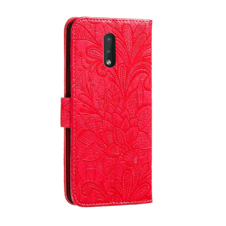 For Nokia 2.3 Lace Flower Embossing Pattern Horizontal Flip Leather Case , with Holder & Card Slo...