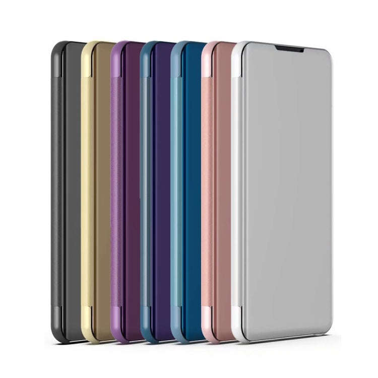 For Huawei Y5P/Honor 9S Plated Mirror Horizontal Flip Leather Case with Holder(Purple)