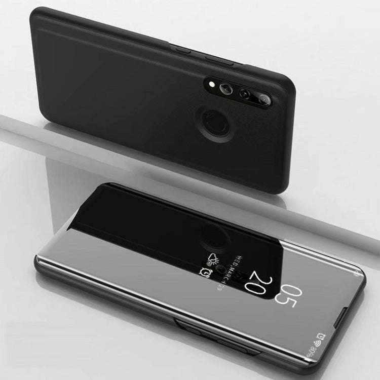 For Huawei P Smart 2020 Plated Mirror Horizontal Flip Leather Case with Holder(Black)