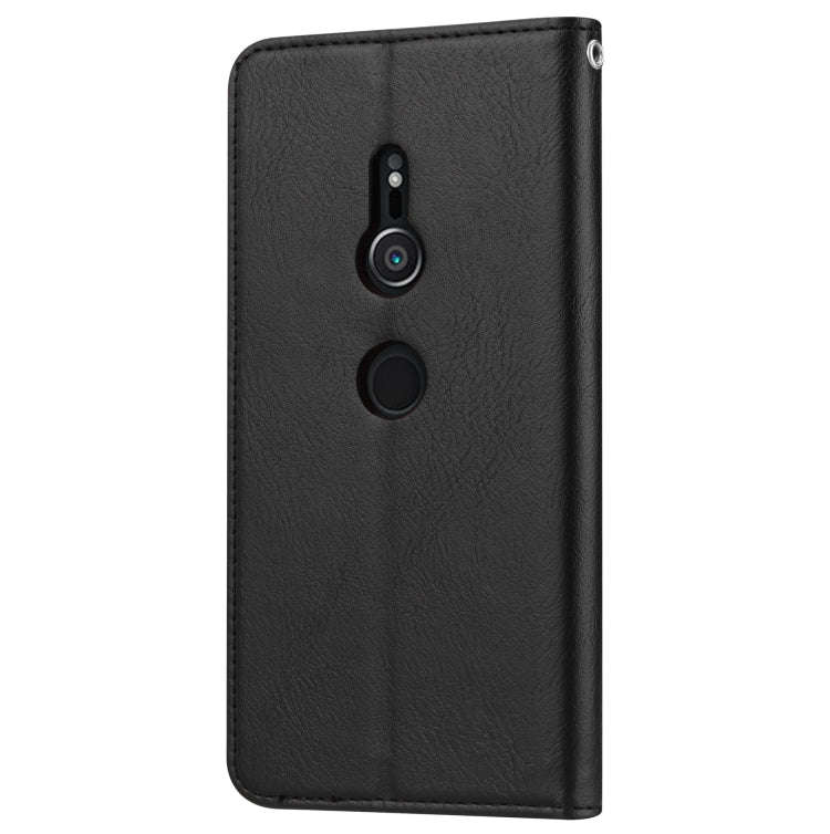 Knead Skin Texture Horizontal Flip Leather Case for Sony Xperia XZ2, with Photo Frame & Holder & ...