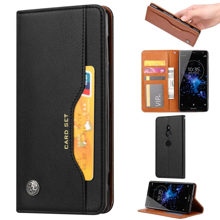 Knead Skin Texture Horizontal Flip Leather Case for Sony Xperia XZ2, with Photo Frame & Holder & ...