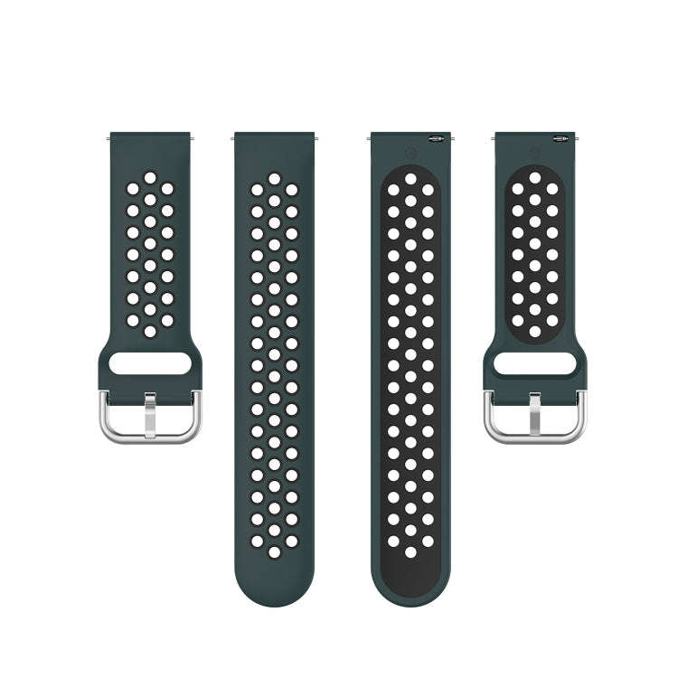 22mm For Huawei Watch GT2e/GT/GT2 46MM Fashion Inner Buckle Silicone Watch Band(Olive green black)