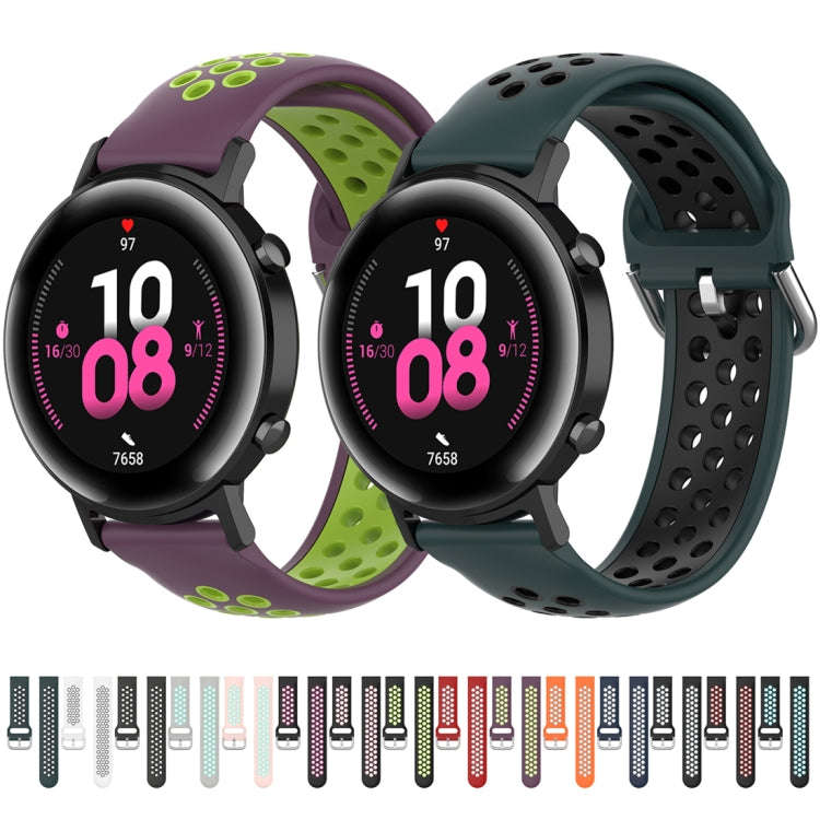 22mm For Huawei Watch GT2e/GT/GT2 46MM Fashion Inner Buckle Silicone Watch Band(Black rose)