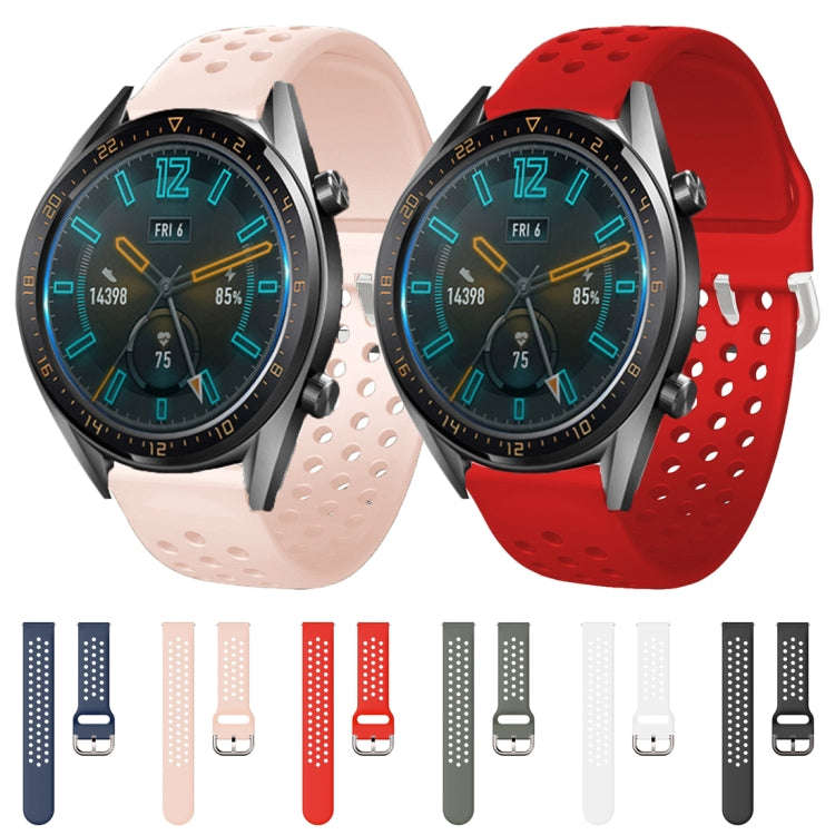 22mm For Huawei watch GT2e/GT/GT2 46MM Inner Buckle Breathable Watch Band(Pink)