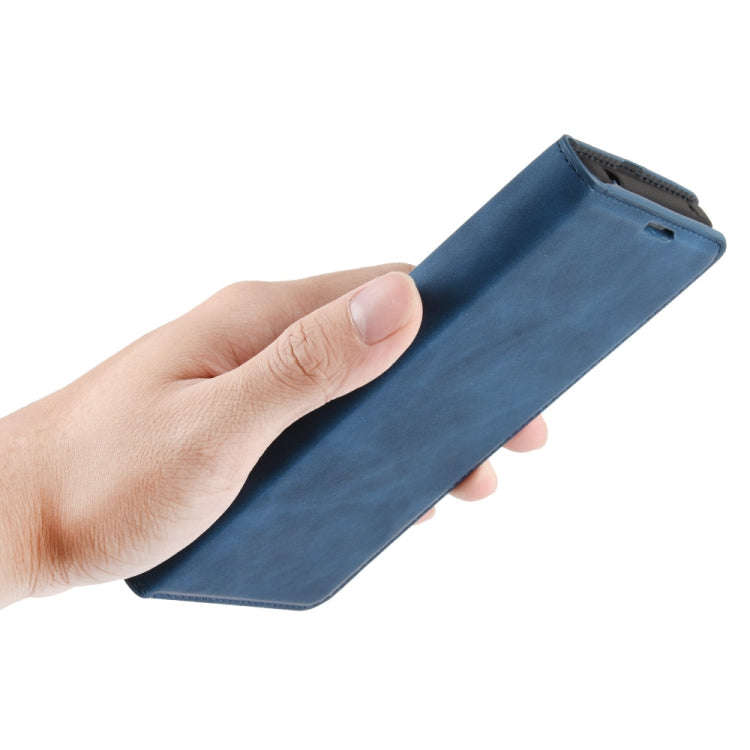 For LG K61 Retro-skin Business Magnetic Suction Leather Case with Holder & Card Slots & Wallet(Da...
