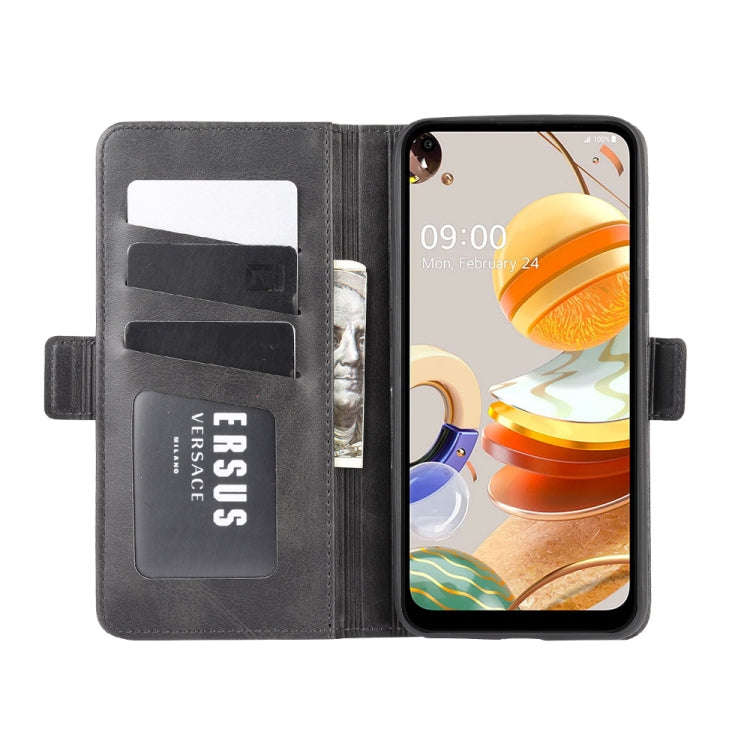 For LG K61 Dual-side Magnetic Buckle Horizontal Flip Leather Case with Holder & Card Slots & Wall...