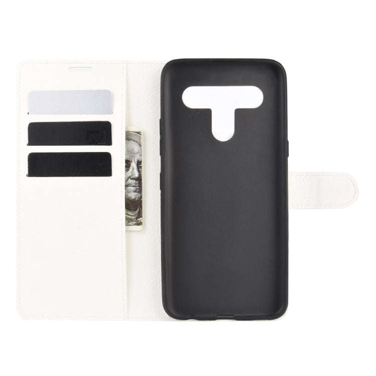 For LG K61 Litchi Texture Horizontal Flip Protective Case with Holder & Card Slots & Wallet(White)