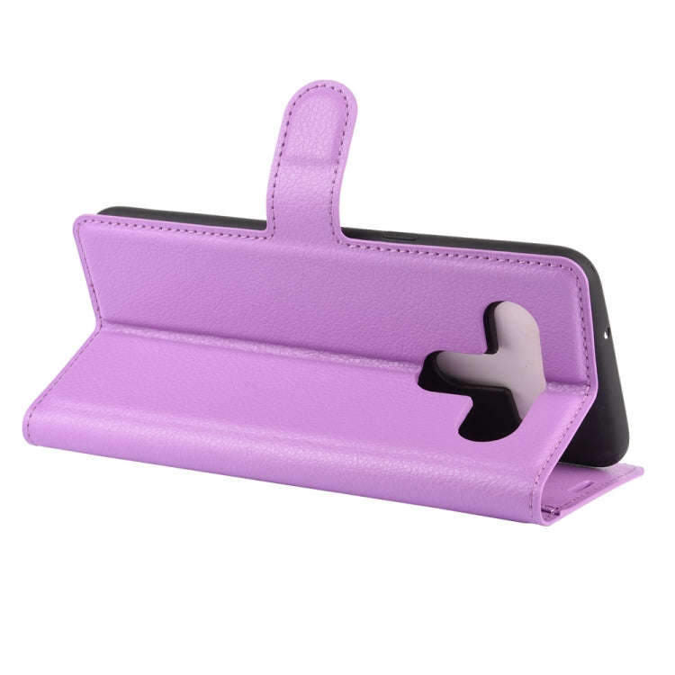 For LG K61 Litchi Texture Horizontal Flip Protective Case with Holder & Card Slots & Wallet(Purple)