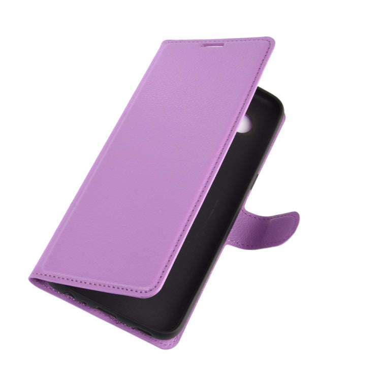 For LG K61 Litchi Texture Horizontal Flip Protective Case with Holder & Card Slots & Wallet(Purple)